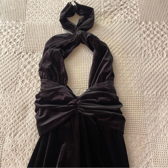 Ronny Kobo Black Velvet Halter Jumpsuit - Black - Picture 3 of 8